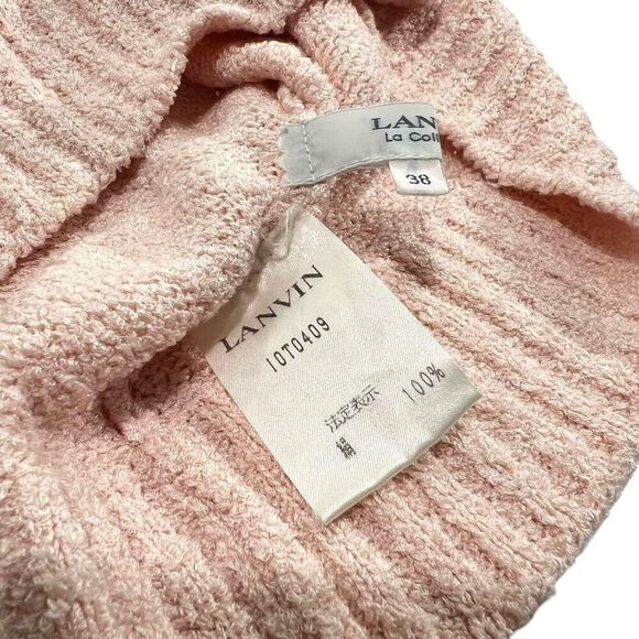 Lanvin Collection Luxury Silk Blend Short Sleeve Boucle Knit Sweater Small 6-8 P - Picture 6 of 13